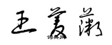 曾慶福王菱薇草書個性簽名怎么寫