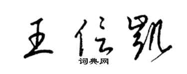 梁錦英王信凱草書個性簽名怎么寫