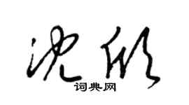 梁錦英沈欣草書個性簽名怎么寫