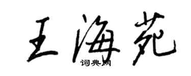 王正良王海苑行書個性簽名怎么寫