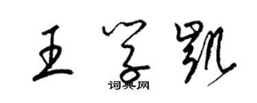 梁錦英王學凱草書個性簽名怎么寫