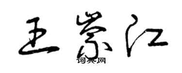 曾慶福王崇江草書個性簽名怎么寫