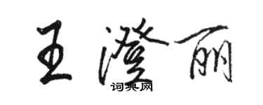 駱恆光王澄麗行書個性簽名怎么寫