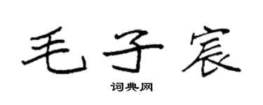 袁強毛子宸楷書個性簽名怎么寫