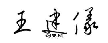 梁錦英王建儀草書個性簽名怎么寫