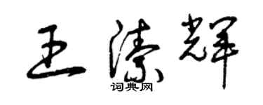 曾慶福王潔輝草書個性簽名怎么寫