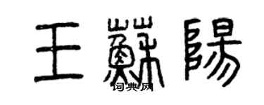 曾慶福王蘇陽篆書個性簽名怎么寫