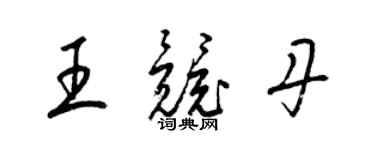 梁錦英王競丹草書個性簽名怎么寫