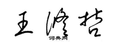 梁錦英王修哲草書個性簽名怎么寫