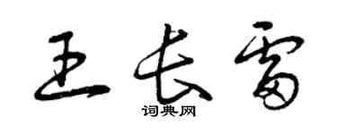 曾慶福王長雷草書個性簽名怎么寫