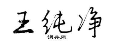 曾慶福王純淨行書個性簽名怎么寫