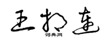 曾慶福王相連草書個性簽名怎么寫