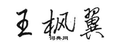 駱恆光王楓翼行書個性簽名怎么寫