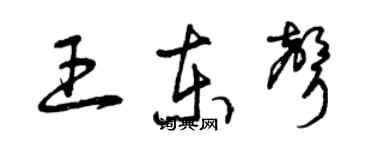 曾慶福王東聲草書個性簽名怎么寫