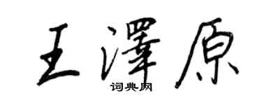 王正良王澤原行書個性簽名怎么寫