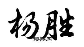 胡問遂楊勝行書個性簽名怎么寫