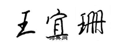 王正良王宜珊行書個性簽名怎么寫