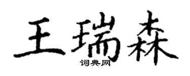 丁謙王瑞森楷書個性簽名怎么寫
