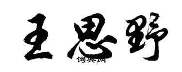 胡問遂王思野行書個性簽名怎么寫