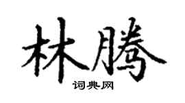丁謙林騰楷書個性簽名怎么寫