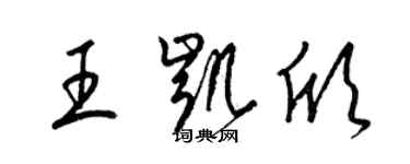 梁錦英王凱欣草書個性簽名怎么寫