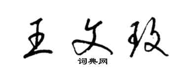 梁錦英王文玫草書個性簽名怎么寫