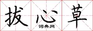 荊霄鵬拔心草楷書怎么寫