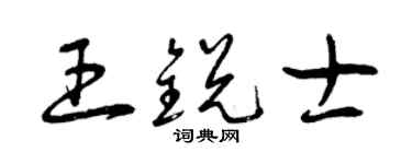 曾慶福王銳士草書個性簽名怎么寫
