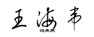 梁錦英王海韋草書個性簽名怎么寫