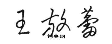 駱恆光王放蕾草書個性簽名怎么寫