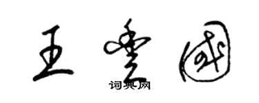 梁錦英王豐國草書個性簽名怎么寫