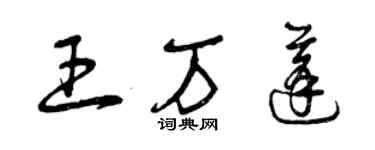 曾慶福王萬蓬草書個性簽名怎么寫