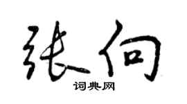 曾慶福張向行書個性簽名怎么寫