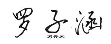 駱恆光羅子涵行書個性簽名怎么寫