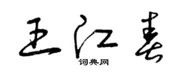 曾慶福王江春草書個性簽名怎么寫