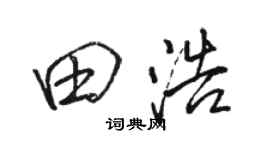 駱恆光田浩行書個性簽名怎么寫