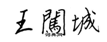 王正良王闖城行書個性簽名怎么寫