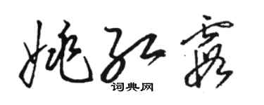 駱恆光姚紅霞草書個性簽名怎么寫