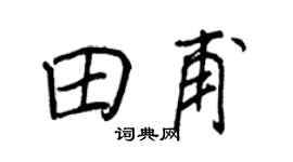 王正良田甫行書個性簽名怎么寫