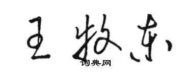 駱恆光王牧東草書個性簽名怎么寫