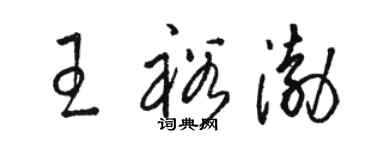 駱恆光王裕渤草書個性簽名怎么寫