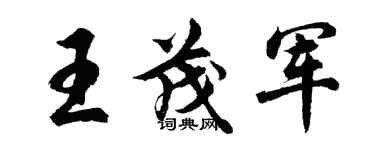 胡問遂王茂軍行書個性簽名怎么寫