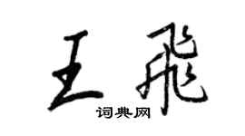 王正良王飛行書個性簽名怎么寫