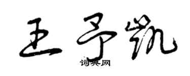 曾慶福王予凱草書個性簽名怎么寫