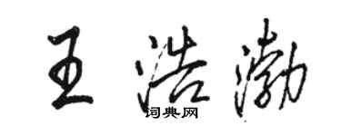 駱恆光王浩渤行書個性簽名怎么寫