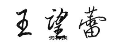 駱恆光王望蕾行書個性簽名怎么寫