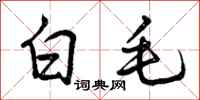 曾慶福白毛行書怎么寫