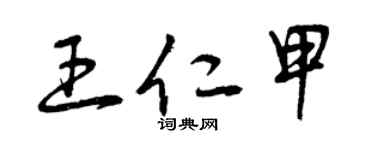 曾慶福王仁甲草書個性簽名怎么寫