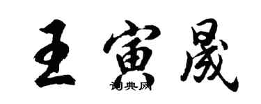 胡問遂王寅晟行書個性簽名怎么寫