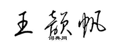 梁錦英王韻帆草書個性簽名怎么寫